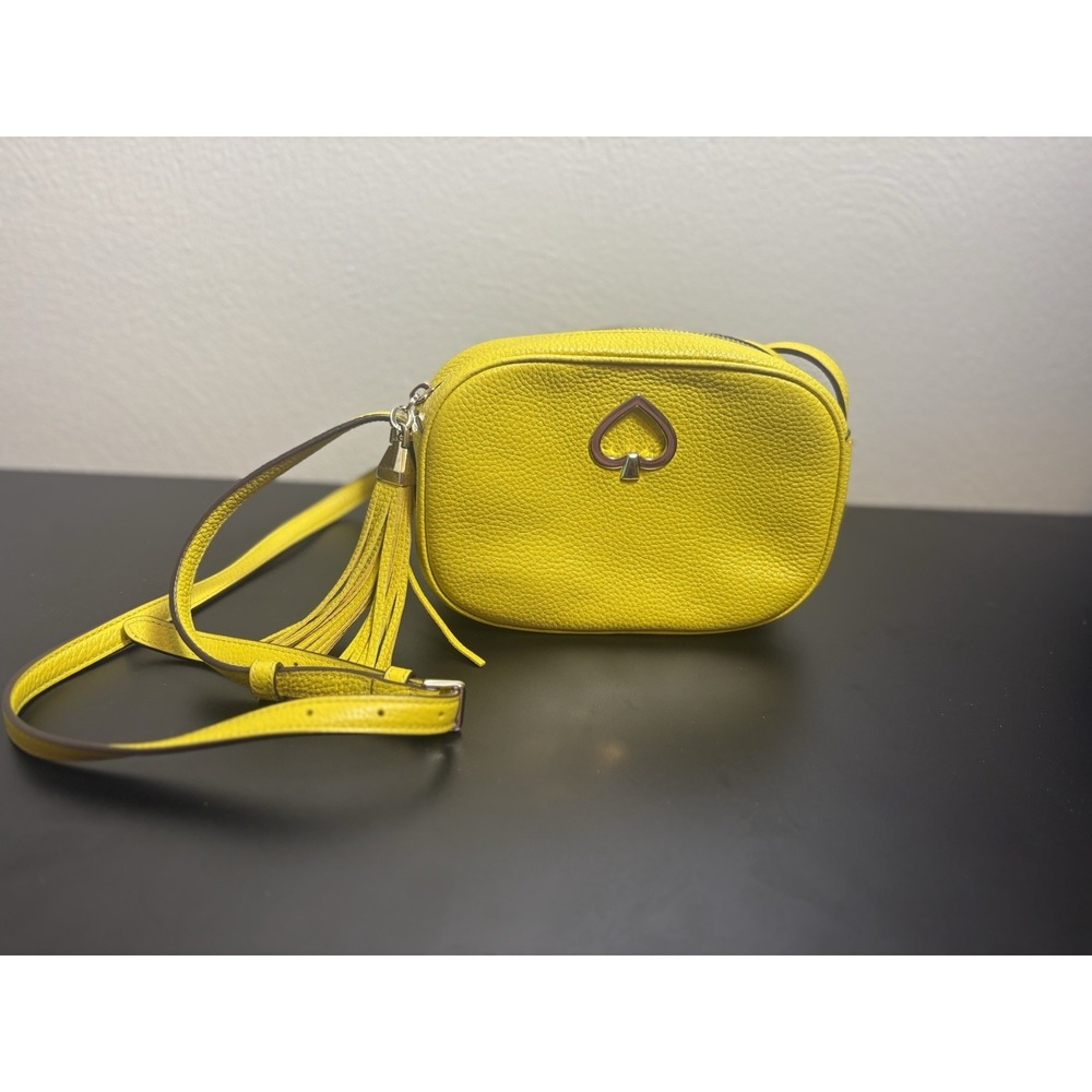 Kate‎ Spade New York Leather Kourtney Crossbody Shoulder Camera Bag Yellow